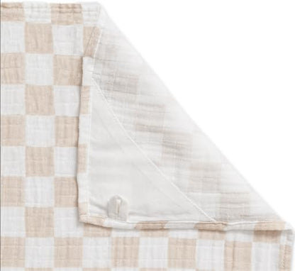 Itzy Ritzy Breastfeeding Boss Multi-Use Cover – A Nursing Cover, Swaddle, Car Seat Cover, Tummy Time Mat & Burp Cloth All in One – Made of Soft Muslin Fabric & Measures 47” x 47” (Taupe Stripe)