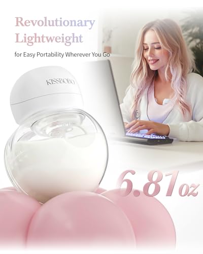 ABP-1508 Hands Free Breast Pump Wearable with Storage Bag, Wearable Breastfeeding Pump Strong Suction, Low Noise, 3 Modes 9 Levels, with 21/24mm Insert/Flange, 2 Pack (White)