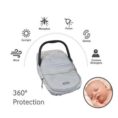 Yoofoss Baby Car Seat Cover Winter Carseat Canopies Cover to Protect Baby from Cold Wind, Super Warm Plush Fleece Baby Carrier Cover for Infant Boys Girls (Pink)