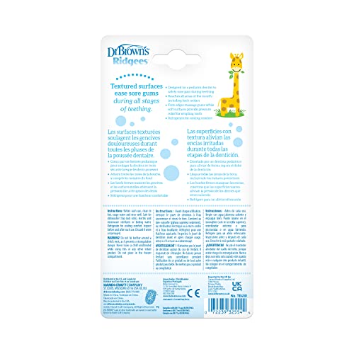 Dr. Brown's AquaCool Water-Filled Baby Teether, Cools & Massages Sore Gums, BPA Free, Pineapple and Apple, 2 Pack, 3m+