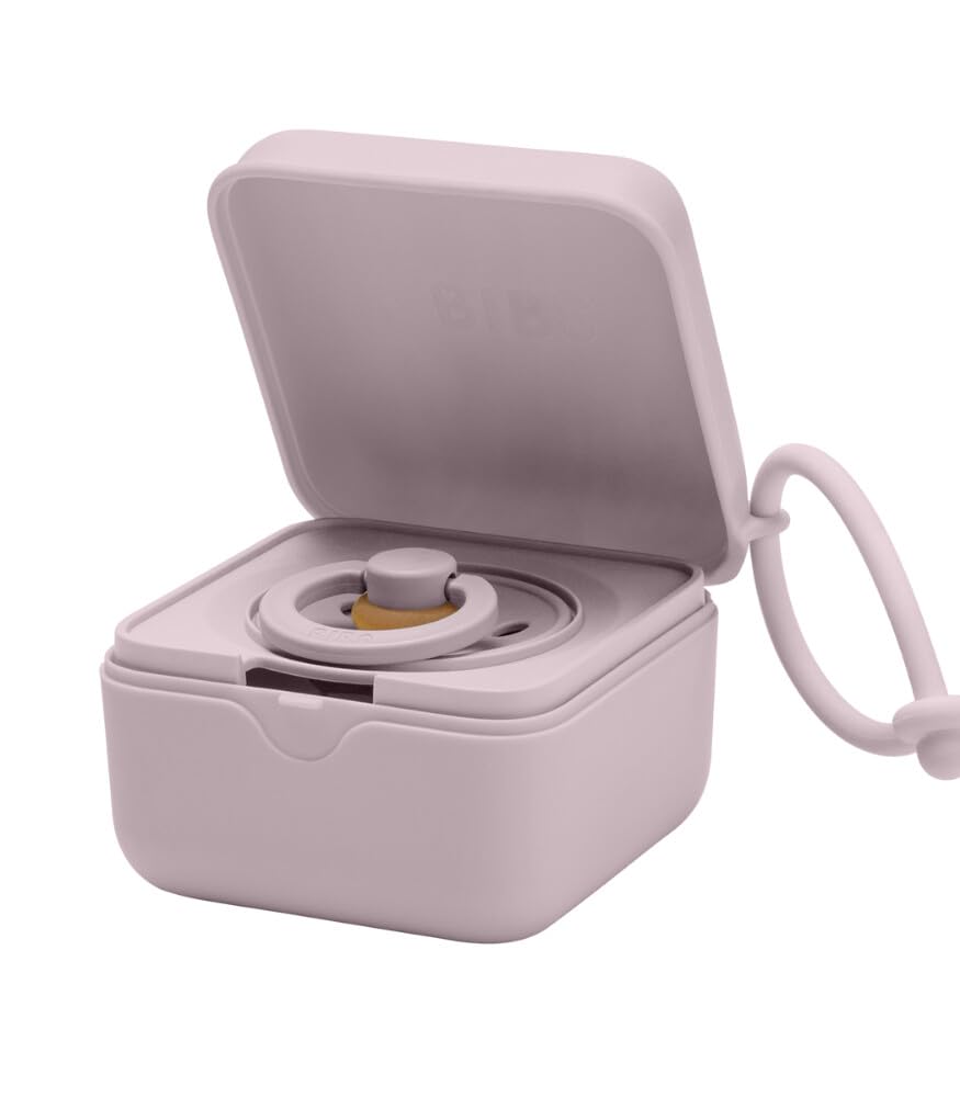 BIBS Pacifier Box with Loop for Storing & Carrying Soothers | 100% BPA Free Material | Designed & Made in Denmark | Vanilla