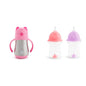 Munchkin Cool Cat Sippy Cup for Toddlers, Stainless Steel Straw Cup, 8 Ounce, Pink