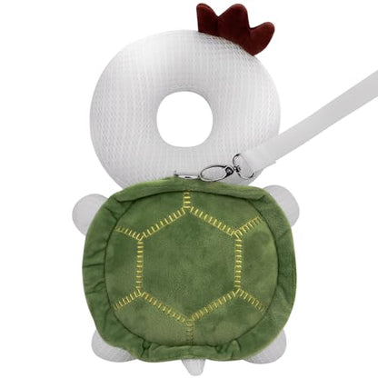 Bebamour Baby Walkers Head Protector Toddler Adjustable Baby Safety Pad Backpack Wear for Crawling with Safety Leash (New White, Cow)