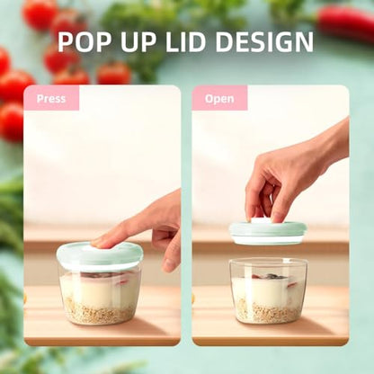 Ankou Formula Container - 1700ml Airtight Formula Dispenser One Button Handy Milk Powder Container BPA-Free Storage Containers with Scoop and Scraper Transparent 730g