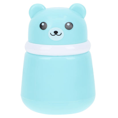 Baby Powder Bottle: Cartoon Bear Powder Puff Box, Infant Loose Powder Box with Puff, Talcum Powder Container, Portable Powder Dispenser for Kids (Blue)