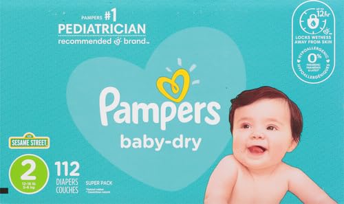 Pampers Diapers - Baby Dry - Size 1, 44 Count, Absorbent Disposable Infant Diaper (Packaging May Vary)