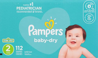 Pampers Diapers - Baby Dry - Size 1, 44 Count, Absorbent Disposable Infant Diaper (Packaging May Vary)