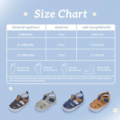 Kannior Infant Boys Girls Sandals Breathable Premium Baby Summer Outdoor Casual Beach Shoes Lightweight Toddler Flower Bowknot Anti Slip Rubber Sole Newborn Prewalker First Crib Shoes