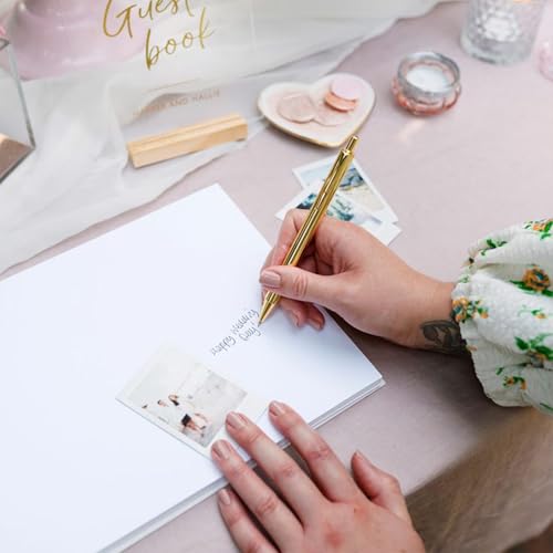 Mr&MrsGifts Elegant Wedding Guest Book Wedding Reception Hard Cover Guest Sign in Book for Bridal and Baby Shower(Garland)