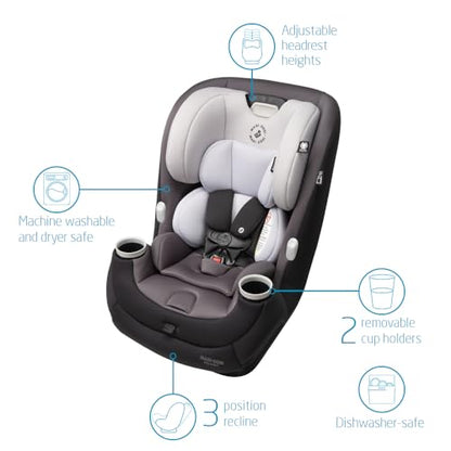 Maxi-Cosi Pria All-in-One Convertible Car Seat, Rear Facing Car Seat for Infants from 4-40 lbs, Forward Facing Car Seat up to 100 lbs in Booster Seat Mode, Rose Pink Sweater