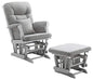 Angel Line Monterey Glider & Ottoman, Grey Finish - Grey Cushion
