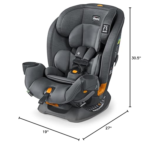 Chicco OneFit ClearTex All-in-One Car Seat, Slim Design, Rear-Facing Seat for Infants 5-40 lbs., Forward-Facing 25-65 lbs., Booster 40-100 lbs., Convertible Car Seat | Lilac/Purple