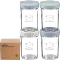 KeaBabies 4pk 8oz & 4pk 4oz Glass Baby Food Containers with Lids - Leak-Proof,Microwavable Small Glass Jars,Baby Purees & Toddler Snack Storage Containers,BPA-Free,Dishwasher & Freezer Safe(Musk Dusk)