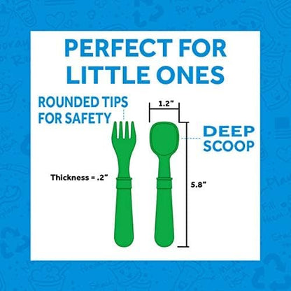 Re-Play Toddler Forks and Spoons Set - 4x4 Utensils Set for Kids - Dishwasher and Microwave Safe - Made in USA - Pack of 8-5.8" x 1.2" x 0.2" - Princess