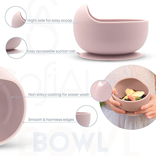 All In One Silicone Feeding Set - Safe for 6-12 Months - Non-Toxic Baby Led Weaning Supplies - Toddler Self Feeding Utensils - BPA-Free - Mess Free Essentials