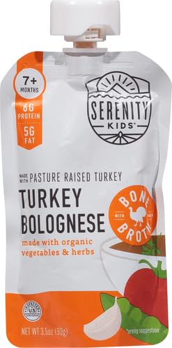 Serenity Kids 7+ Months Bone Broth Puree Made With Organic Veggies - Clean Label Project Purity Award Certified - 3.5 Ounce BPA-Free Pouch - Grass Fed Beef Pot Roast - 12 Count - Baby Food Pouch