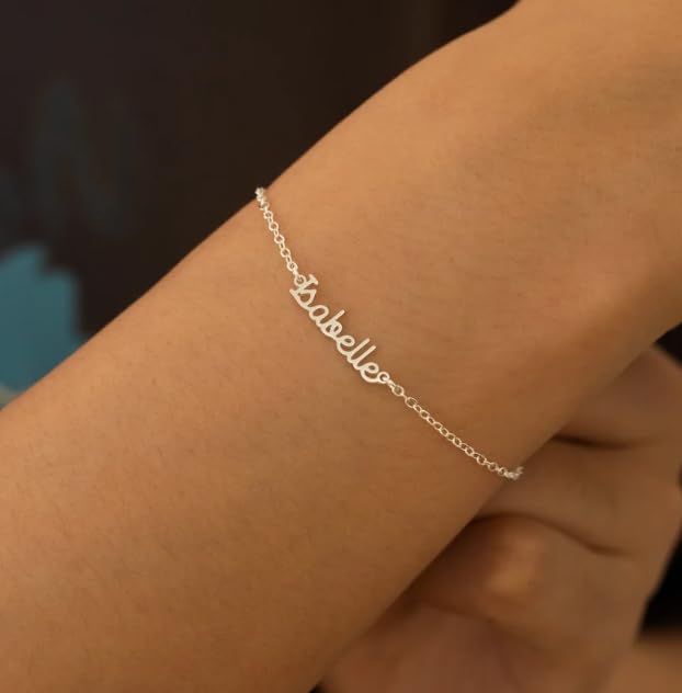 Custom Bracelet with Name 18K Gold Plated Personalized Name Ankle Bracelet Adjustable, Customized Beach Jewelry Gifts for Women Girlfriend