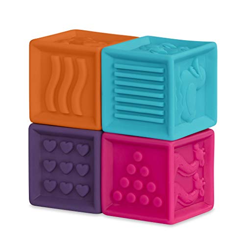 B. toys – Baby Blocks – Stacking & Building Toys For Babies – 10 Soft & Educational Blocks- Numbers, Shapes, Colors, Animals- One Two Squeeze- 6 Months +