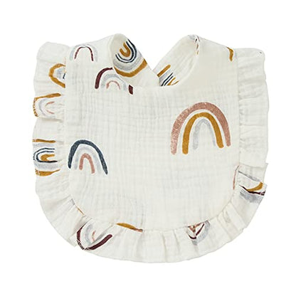 4 PACK Solid Muslin Baby Drool Bibs Set for Unisex Boys Girls Cotton Adjustable Teething Feeding Drooling Bibs