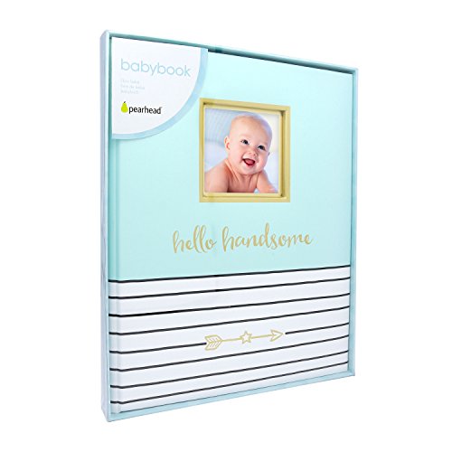 Pearhead Hello Baby First 5 Years Memory Book, Baby Girl Keepsake for New and Expectant Parents, Pregnancy And Milestone Journal, Pink