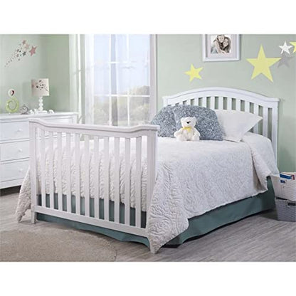 SORELLE FURNITURE Berkley Crib and Changer with Slat Panel Back Classic -in- Convertible Diaper Changing Table Non-Toxic Finish Wooden Baby Bed Toddler Childs Daybed Full-Size Nursery - White