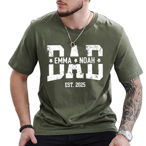 Custom Dad Shirt with Kids Names, Personalized Grandpa T-Shirt, Fathers Day Shirts, New Dad Shirt, Gift for Grandpa