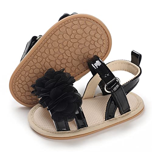 COSANKIM Baby Girl Sandals Rubber Sole Summer Outdoor Infant First Walker Crib Dress Shoes Baby Sandals
