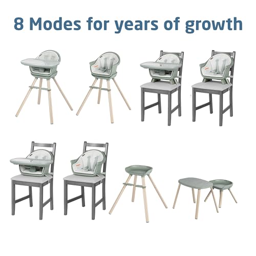 Maxi-Cosi Moa 8-in-1 High Chairs for Babies and Toddlers, Machine Washable Infant High Chair, Compact, Convertible High Chair Lightweight Design, Classic Slate