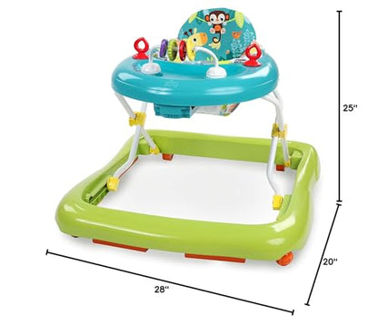 Bright Starts JuneBerry Walk-A-Bout Baby Walker and Entertainer, Removeable Floor Toy, with Easy Fold Frame for Storage, Ages 6 Months +
