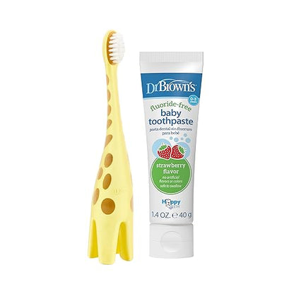 Dr. Brown's Infant-to-Toddler Training Toothbrush, Soft for Baby's First Teeth, Pink Elephant, 0-3 Years (Colors/Styles May Vary)