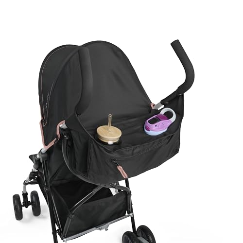 Summer by Ingenuity 3D Mini Convenience Stroller – Lightweight Stroller with Compact Fold, Multi-Position Recline, Canopy with Pop Out Sun Visor and More – Umbrella Stroller for Travel, Pink