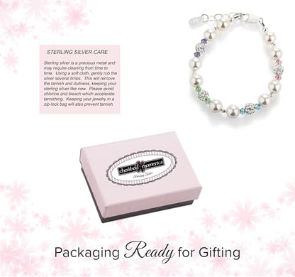 Cherished Moments Children's 14K Gold-plated or Sterling Silver Bracelet with Stardust Beads and Austrian Crystals for Babies, Infants, Toddlers, and Girls Jewelry Gifts
