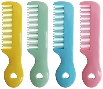 Pack Of 4 Round Tip Bristles Baby Cute Comb Baby Grooming For Sensitive Scalp Skin, for Nursery Newborn Infant Girl Boy Kids Comb Baby