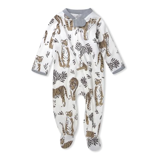 HonestBaby Sleep & Play Footed One-Piece Pajama Sleeper 100% Organic Cotton, Baby Boys
