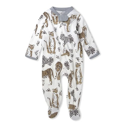 HonestBaby Sleep & Play Footed One-Piece Pajama Sleeper 100% Organic Cotton, Baby Boys