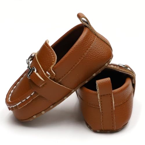 First Walking Shoes for Baby Boys Delightful Solid Color Slip-On Loafers, Lightweight, Non-Slip Flat
