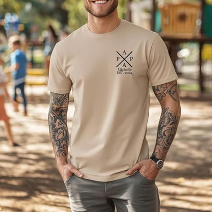 Personalized Fathers Day T-Shirt, Custom Grandpa Grandkids Name Shirt, Papa Shirts, Dad Gifts for Fathers Day and Christmas