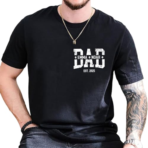 Custom Dad Shirt with Kids Names, Personalized Grandpa T-Shirt, Fathers Day Shirts, New Dad Shirt, Gift for Grandpa