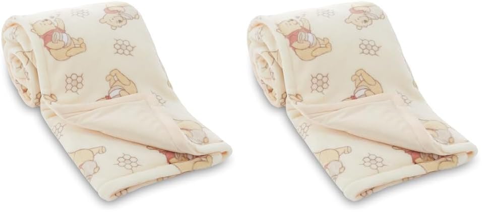 Disney Mickey Mouse, Minnie Mouse, Winnie The Pooh, Lilo and Stitch 2-Ply Infant Blanket - Soft Fleece with Polyfill - Cozy and Warm Baby Blanket for Baby Boys and Girls, 30x40 Inches