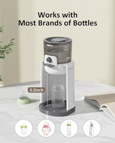 Water Warmer, HEYVALUE Baby Bottle Warmer, Formula Maker with Night Light, 4 Temperature Control & 72H Keep Warm, Detachable Tank, Instantly Dispenses Warm Water, Feed Baby More Easier and Healthier
