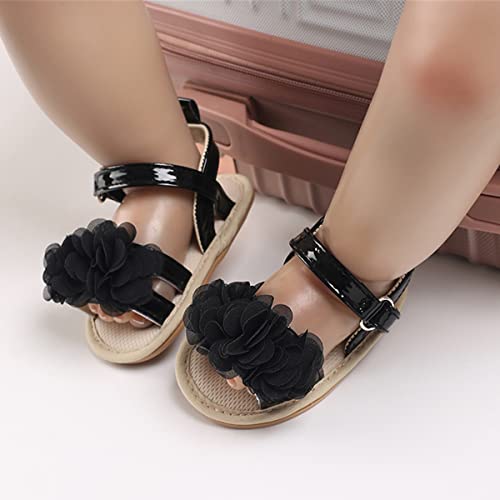 COSANKIM Baby Girl Sandals Rubber Sole Summer Outdoor Infant First Walker Crib Dress Shoes Baby Sandals