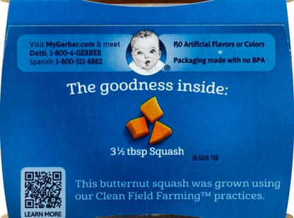 Gerber 1st Foods Baby Food Banana Puree, Natural & Non-GMO, 2 Ounce Tubs, 2-Pack (Pack of 8)
