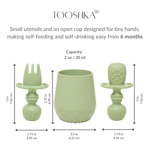 Tooshka® | Set of Four Tiny Cups | Baby-Led Weaning Essentials for Toddlers 6+ Months of Age | BPA, Lead, & Phthalate Free