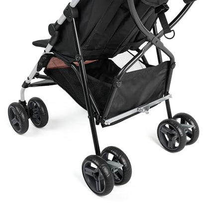Summer by Ingenuity 3D Mini Convenience Stroller – Lightweight Stroller with Compact Fold, Multi-Position Recline, Canopy with Pop Out Sun Visor and More – Umbrella Stroller for Travel, Pink