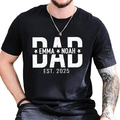 Custom Dad Shirt with Kids Names, Personalized Grandpa T-Shirt, Fathers Day Shirts, New Dad Shirt, Gift for Grandpa