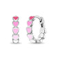 925 Sterling Silver Tiny Heart Enamel Huggie Hoop Earrings - Multicolored Heart Themed Hoops
