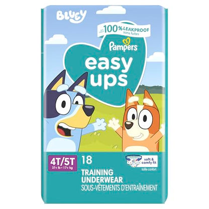 Pampers Training Pants - Easy Ups Boys & Girls Bluey - Size 4T-5T, 104 Count, Children's Potty Underwear (Packaging May Vary)