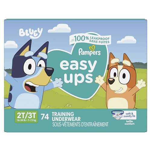 Pampers Training Pants - Easy Ups Boys & Girls Bluey - Size 4T-5T, 104 Count, Children's Potty Underwear (Packaging May Vary)