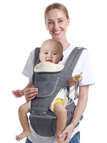 Baby Carrier 3-in-1 Ergonomic Infant Carrier Soft Baby Holder 3 to 36 Months,4 Season/All Seasons,Newborn to Toddler with Hood All Position Baby Hipseat (Pink)