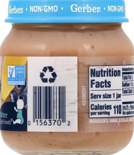 Gerber Stage 2 Baby Food, Organic Apple Spinach with Kale Jar, Fruit & Veggie Puree, Vitamin C, Non-GMO, Baby Food Puree Jars Glass